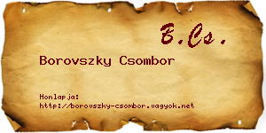 Borovszky Csombor névjegykártya